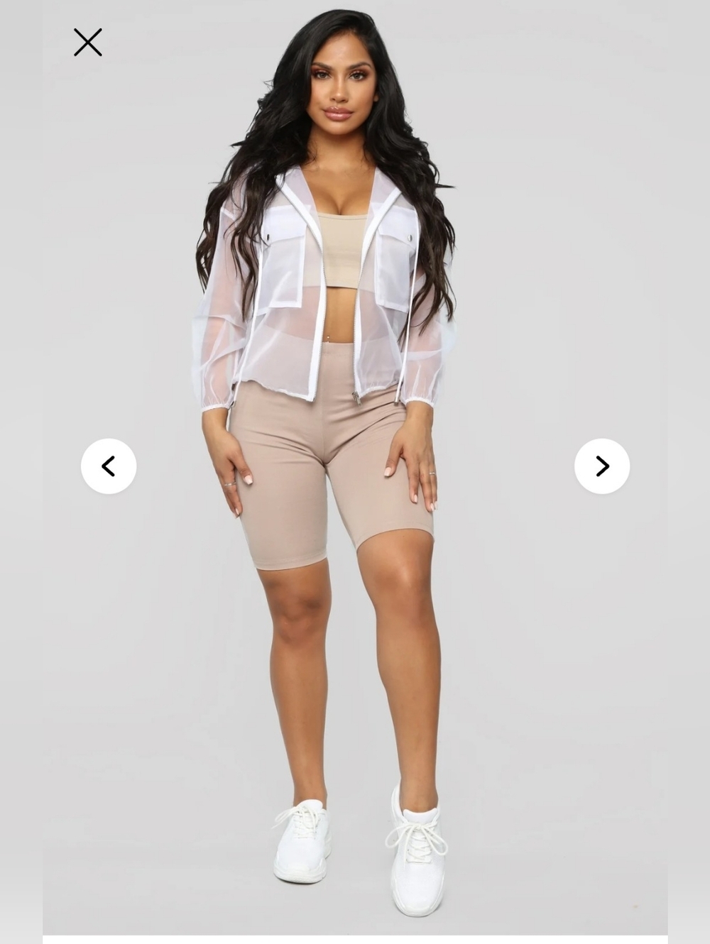 Fashion Nova Sheer White Bomber Jacket